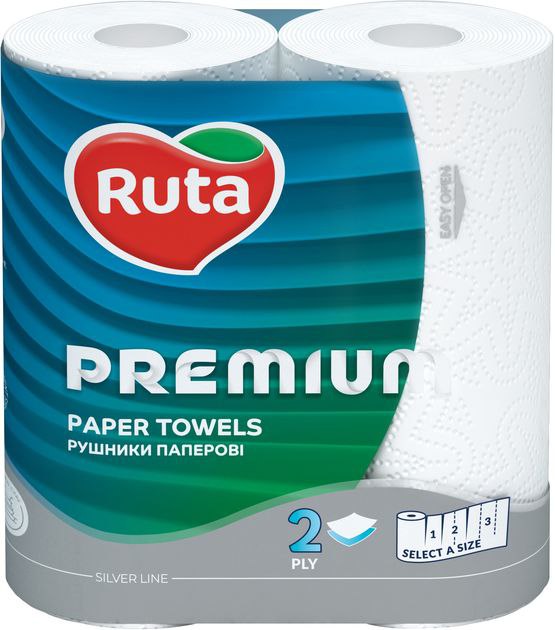 Рушники паперові Ruta Premium 2-шар 2рул/уп